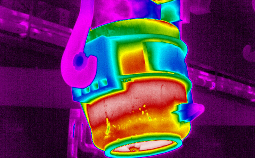 钢包形成清晰的热像图